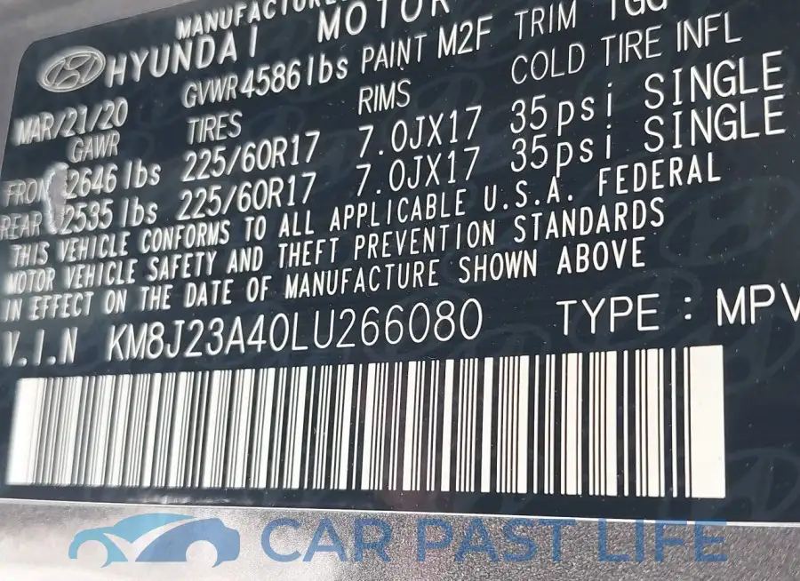KM8J23A40LU266080# 9