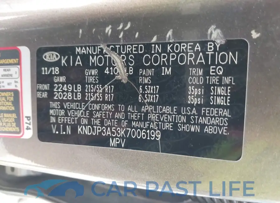 KNDJP3A53K7006199# 9