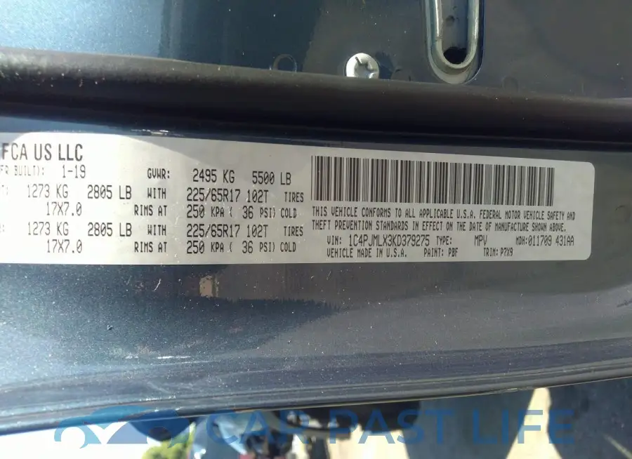 1C4PJMLX3KD379275# 9