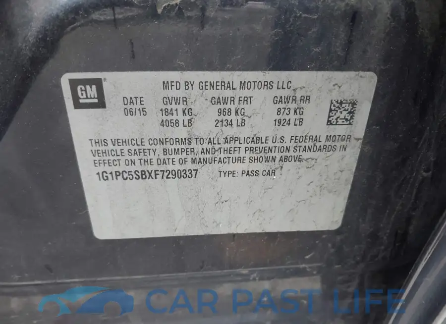 1G1PC5SBXF7290337# 9