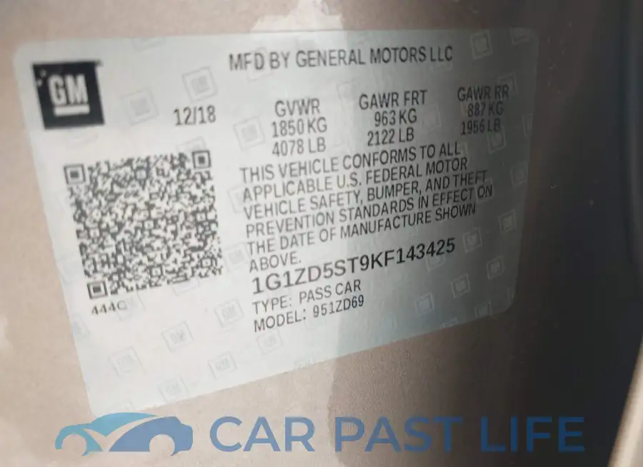 1G1ZD5ST9KF143425# 9