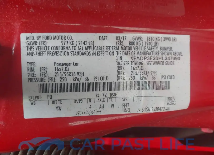 1FADP3F20HL247090# 9