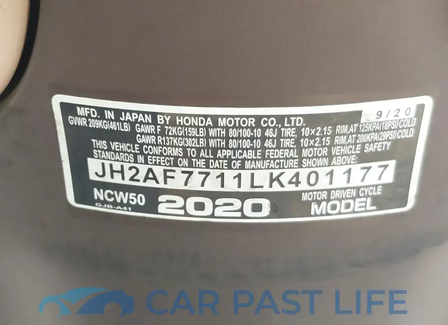 JH2AF7711LK401177# 10