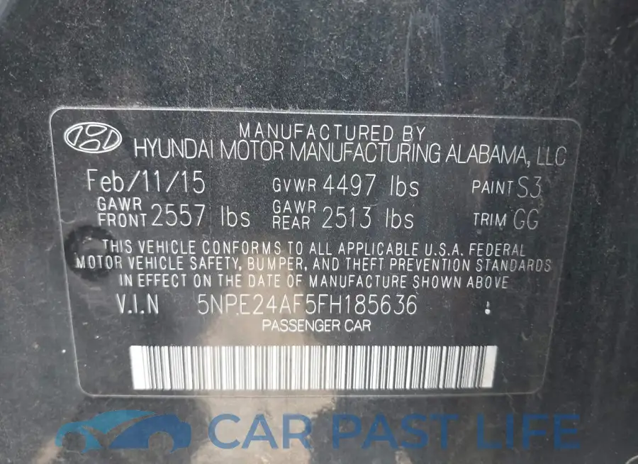 5NPE24AF5FH185636# 9