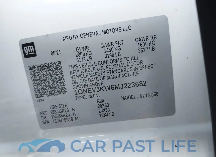 1GNEVJKW6MJ223682# 9