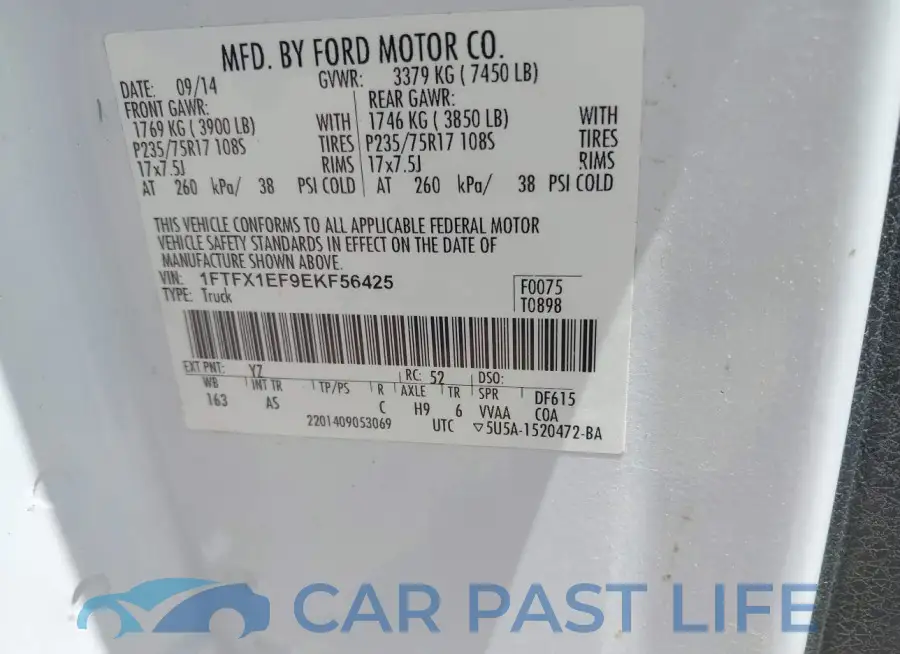 1FTFX1EF9EKF56425# 9