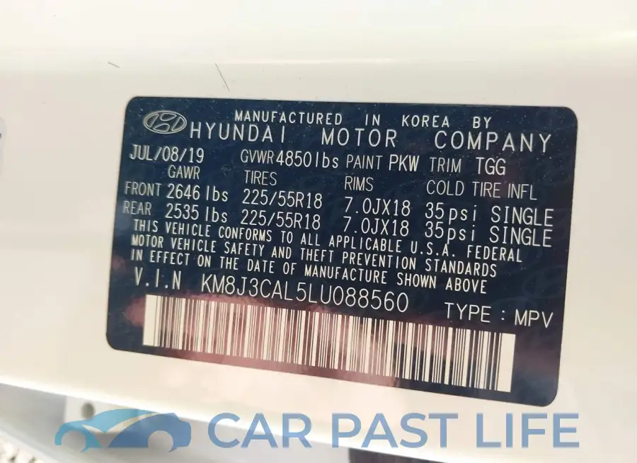 KM8J3CAL5LU088560# 9