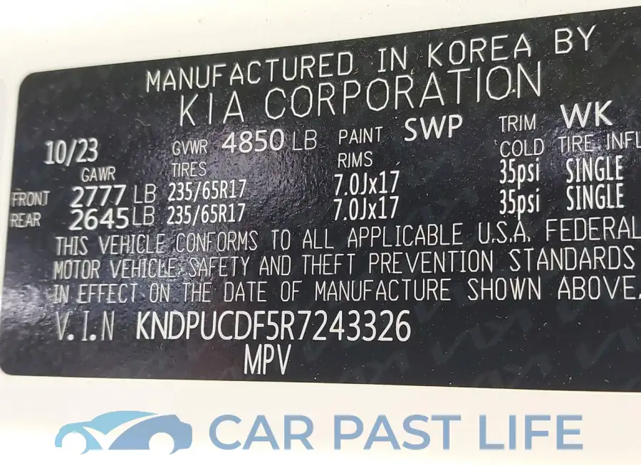KNDPUCDF5R7243326# 9
