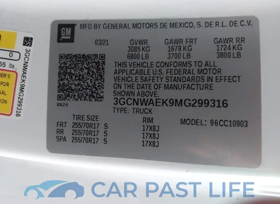 3GCNWAEK9MG299316# 9