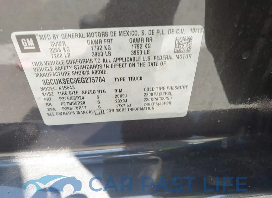 3GCUKSEC9EG275704# 9