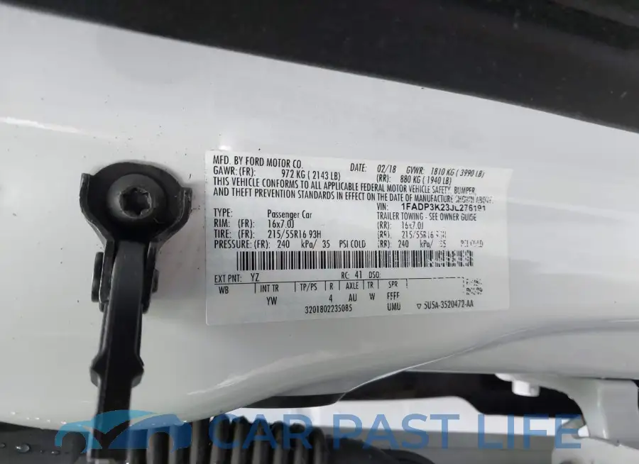 1FADP3K23JL276191# 9
