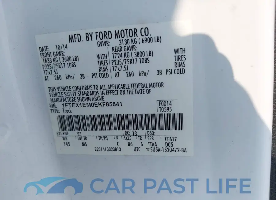1FTEX1EM0EKF85841# 9