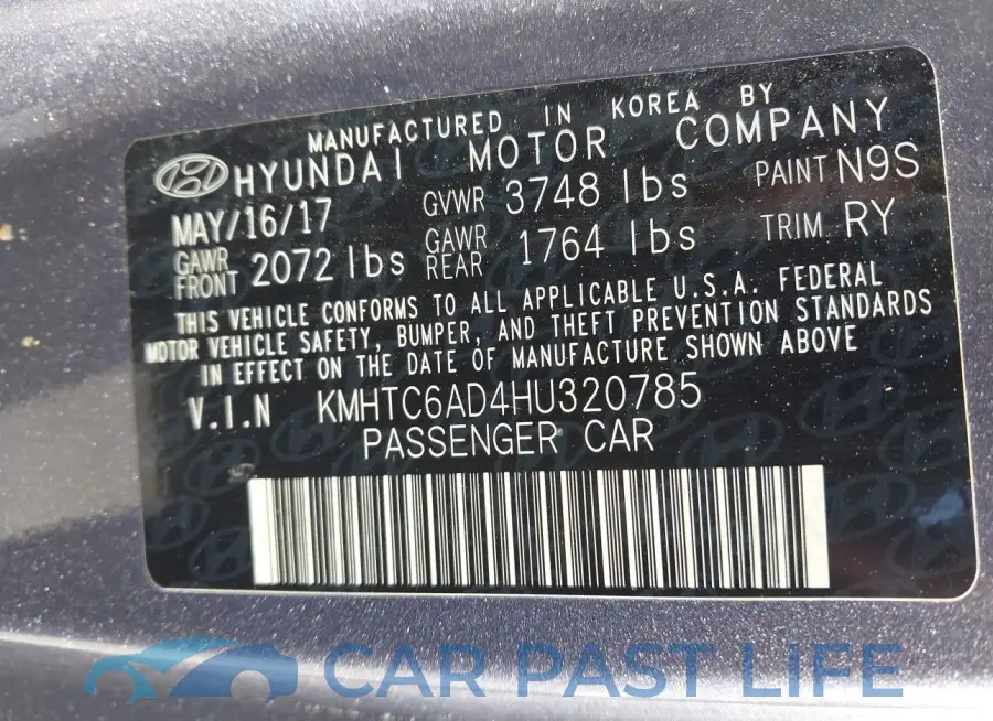 KMHTC6AD4HU320785# 9
