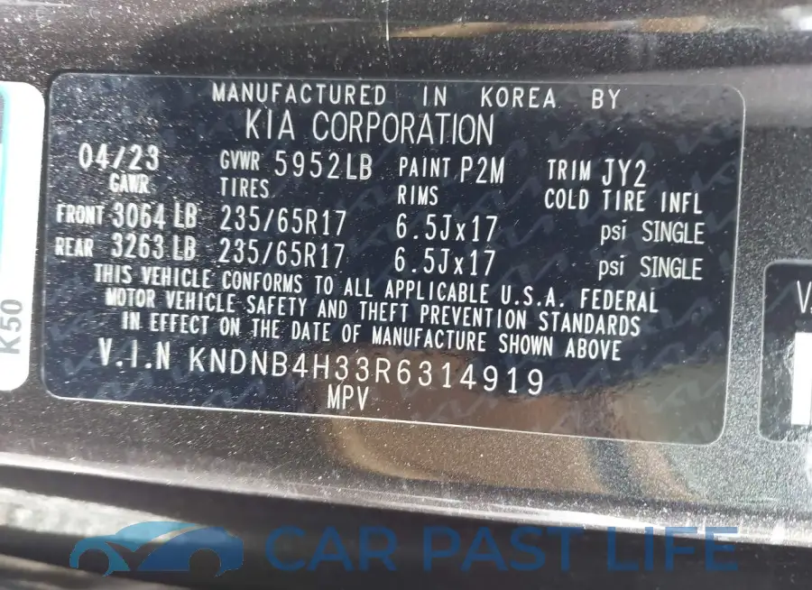 KNDNB4H33R6314919# 9