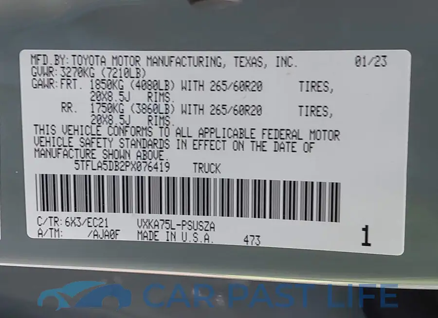 5TFLA5DB2PX076419# 9