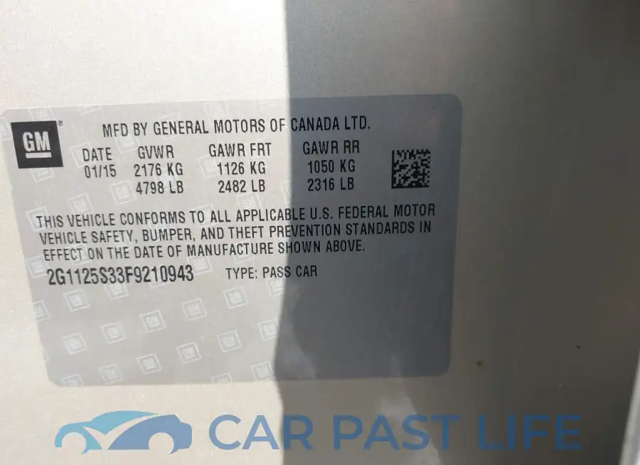 2G1125S33F9210943# 9