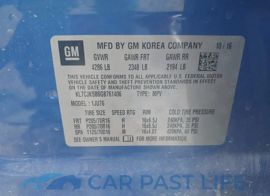KL7CJKSB6GB761406# 9