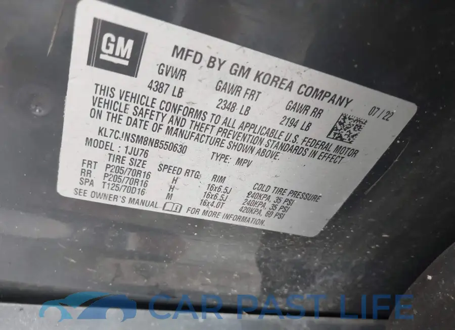 KL7CJNSM8NB550630# 9