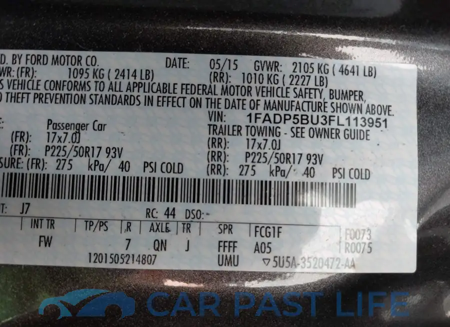 1FADP5BU3FL113951# 8