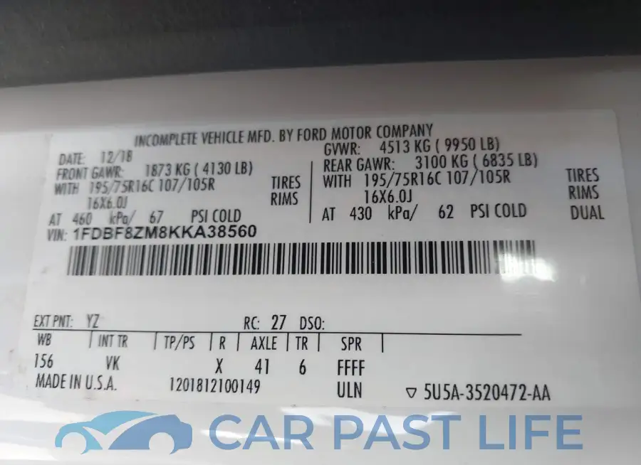 1FDBF8ZM8KKA38560# 9