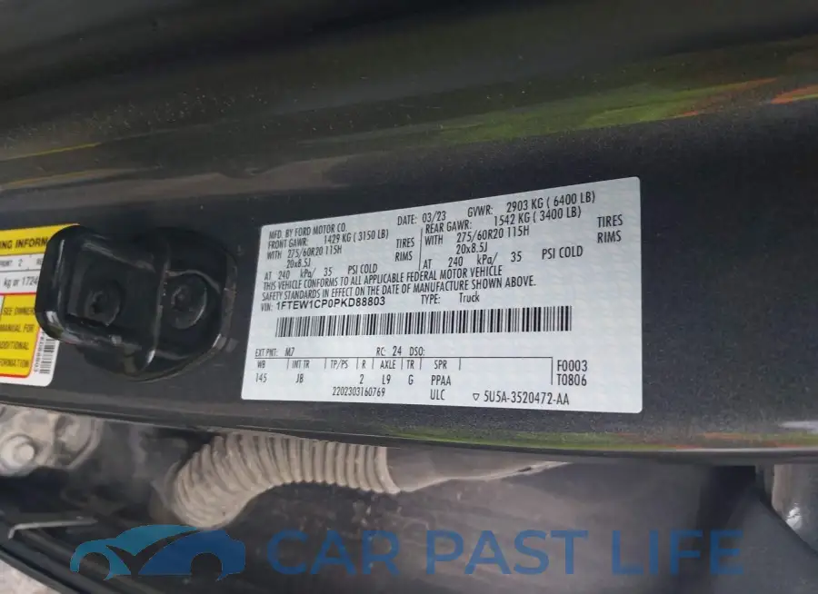 1FTEW1CP0PKD88803# 9