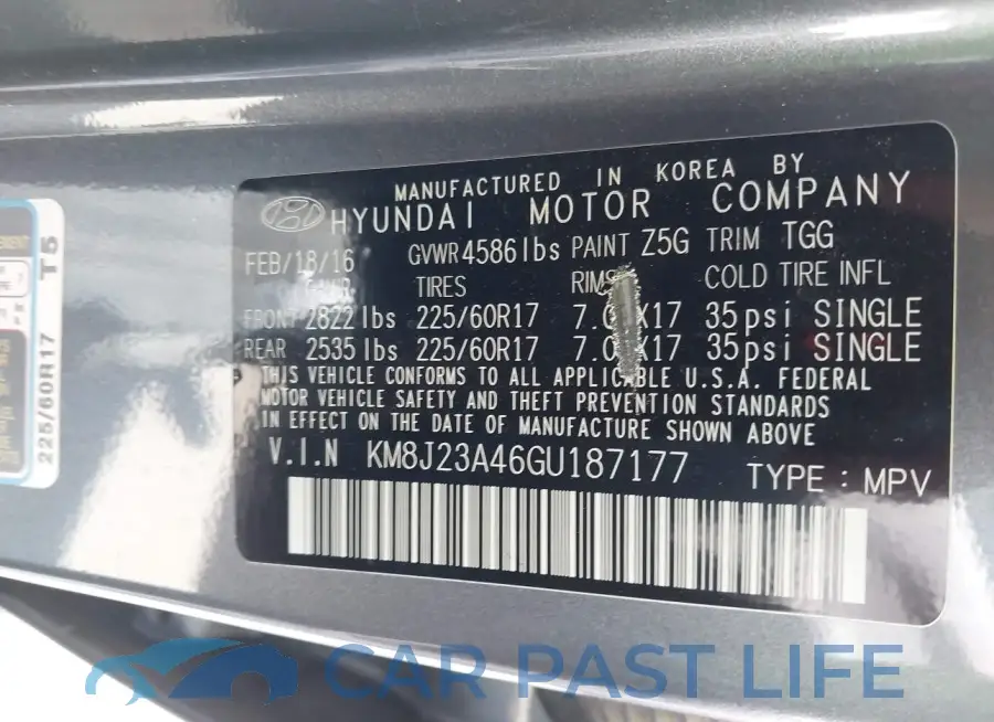KM8J23A46GU187177# 9