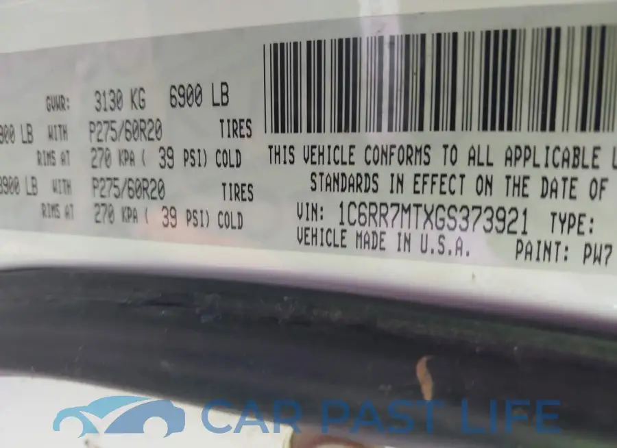 1C6RR7MTXGS373921# 9