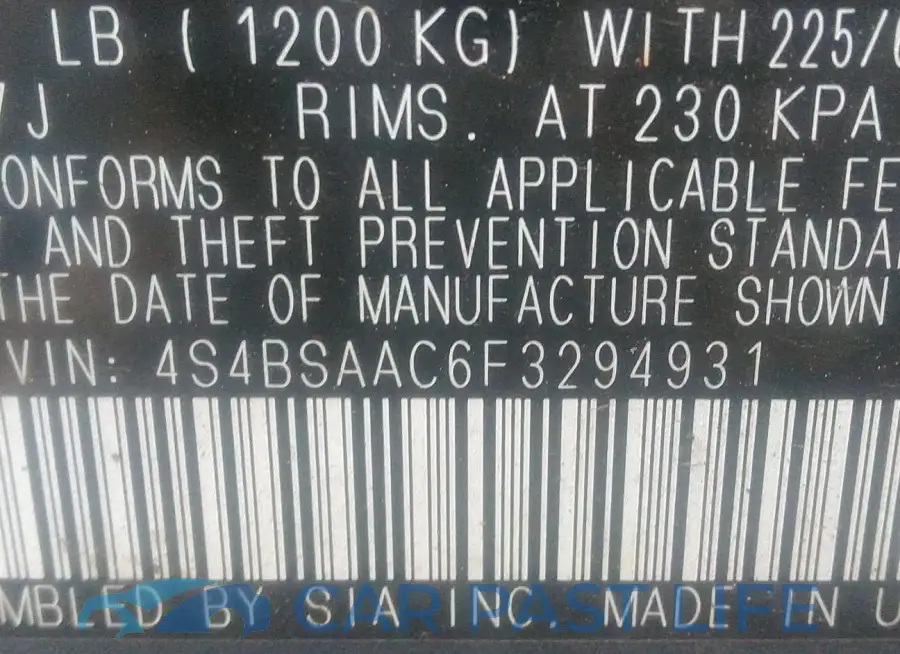 4S4BSAAC6F3294931# 9