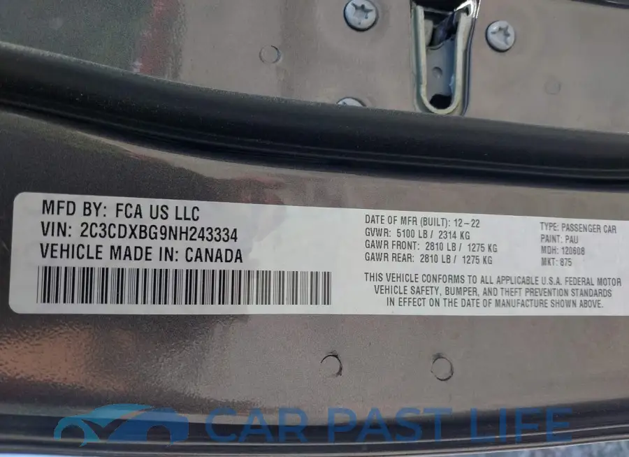 2C3CDXBG9NH243334# 9