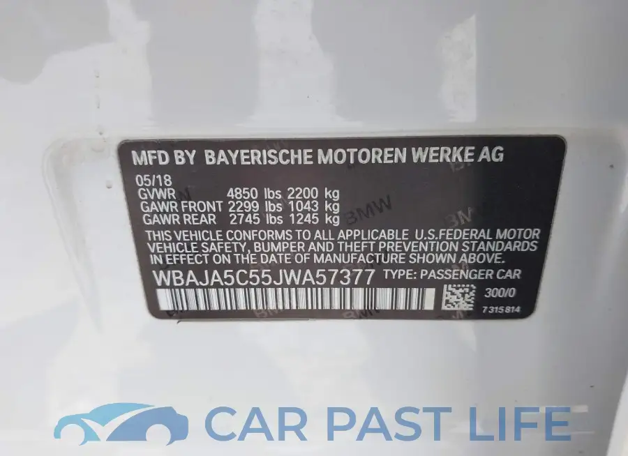 WBAJA5C55JWA57377# 9