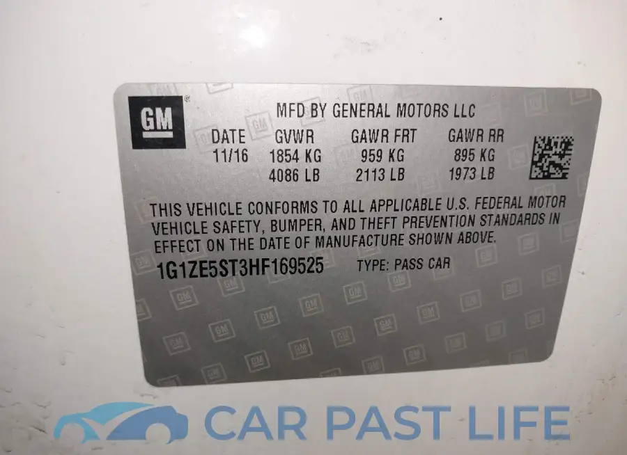 1G1ZE5ST3HF169525# 9