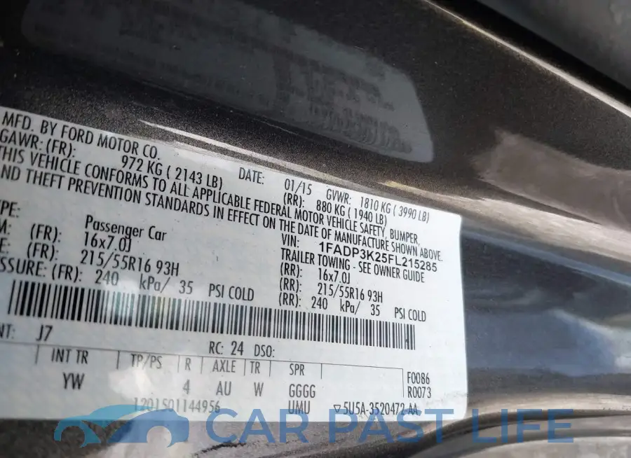 1FADP3K25FL215285# 9
