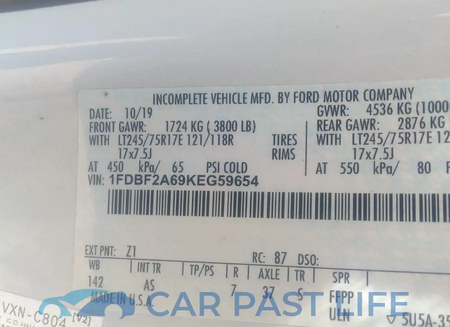 1FDBF2A69KEG59654# 9