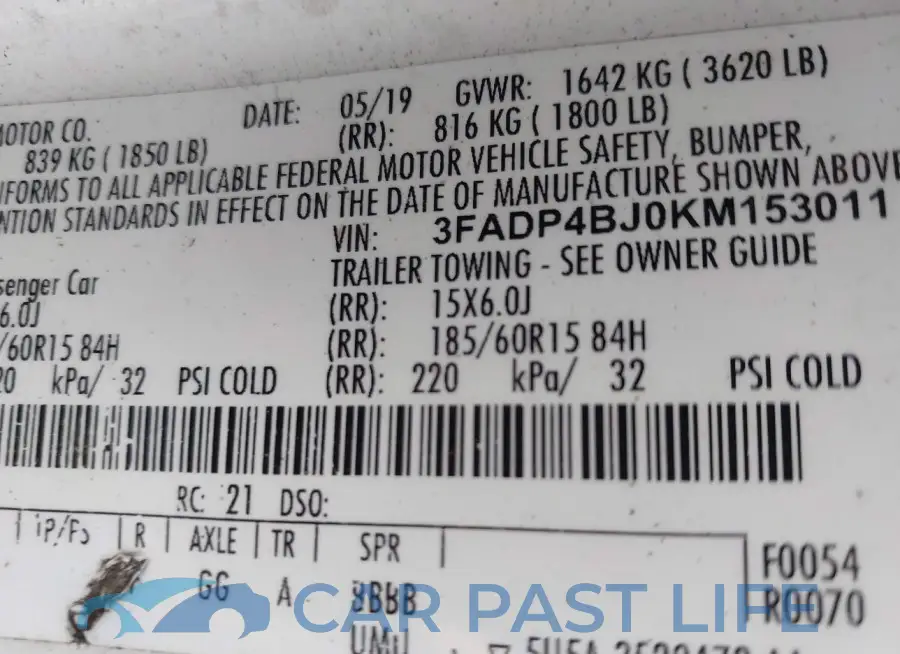 3FADP4BJ0KM153011# 9
