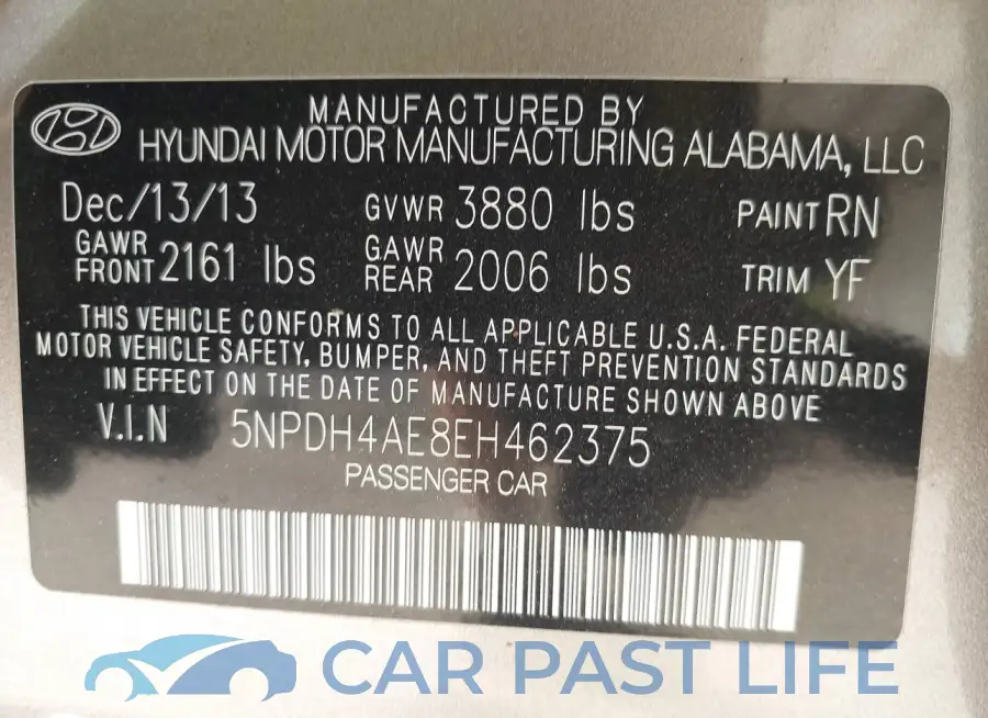 5NPDH4AE8EH462375# 9