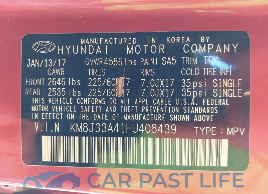 KM8J33A41HU408439# 9