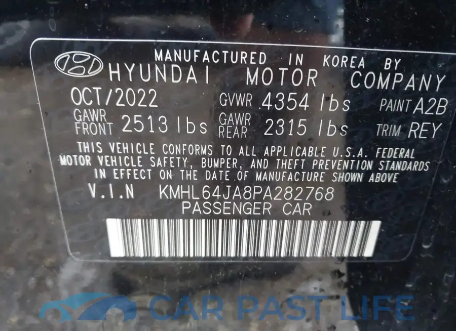 KMHL64JA8PA282768# 9