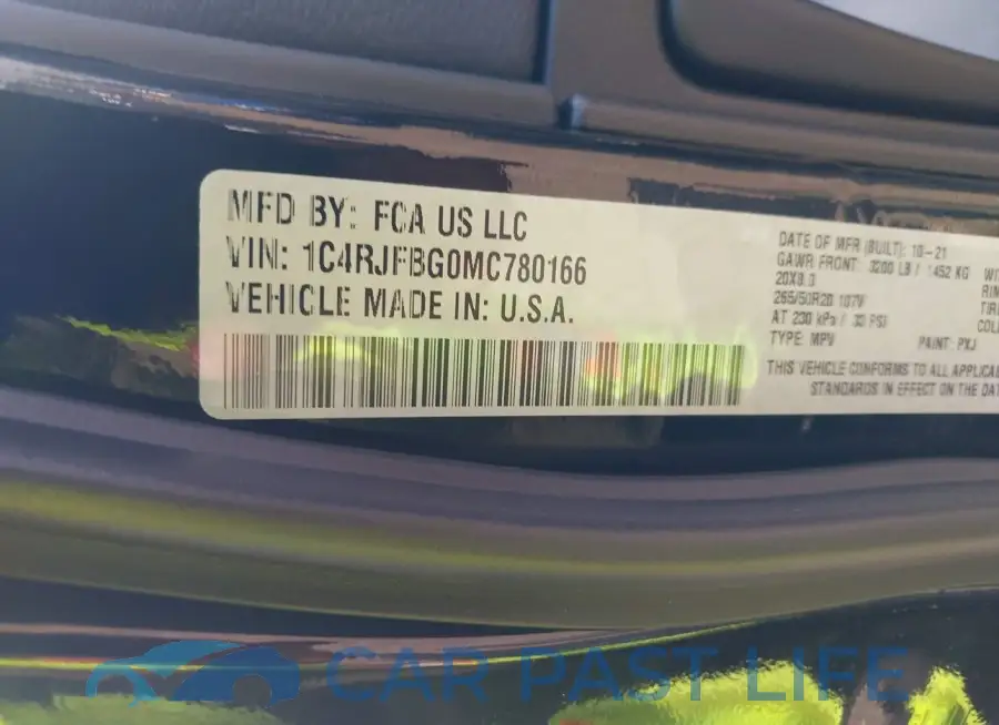1C4RJFBG0MC780166# 9