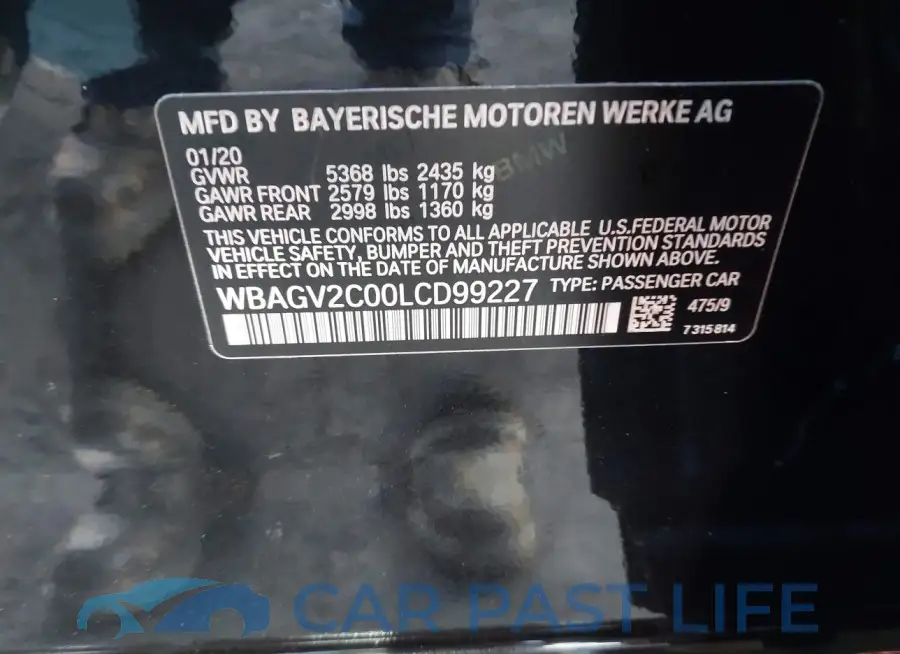WBAGV2C00LCD99227# 9