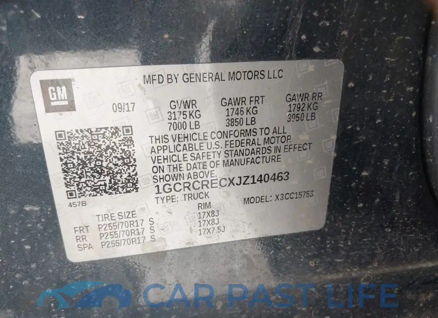 1GCRCRECXJZ140463# 9