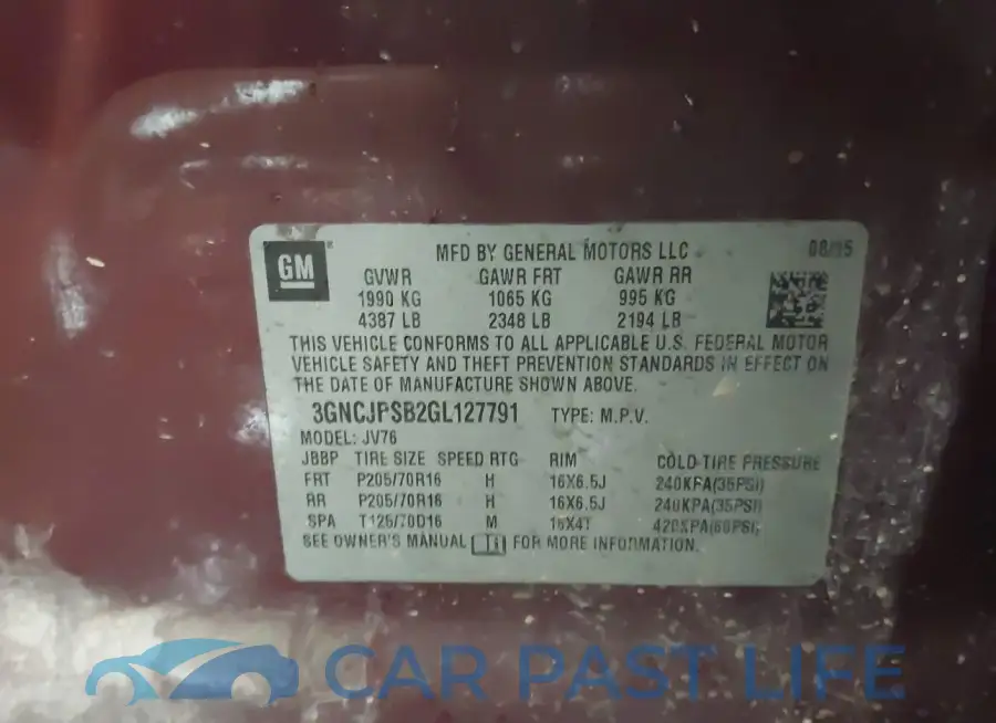 3GNCJPSB2GL127791# 9