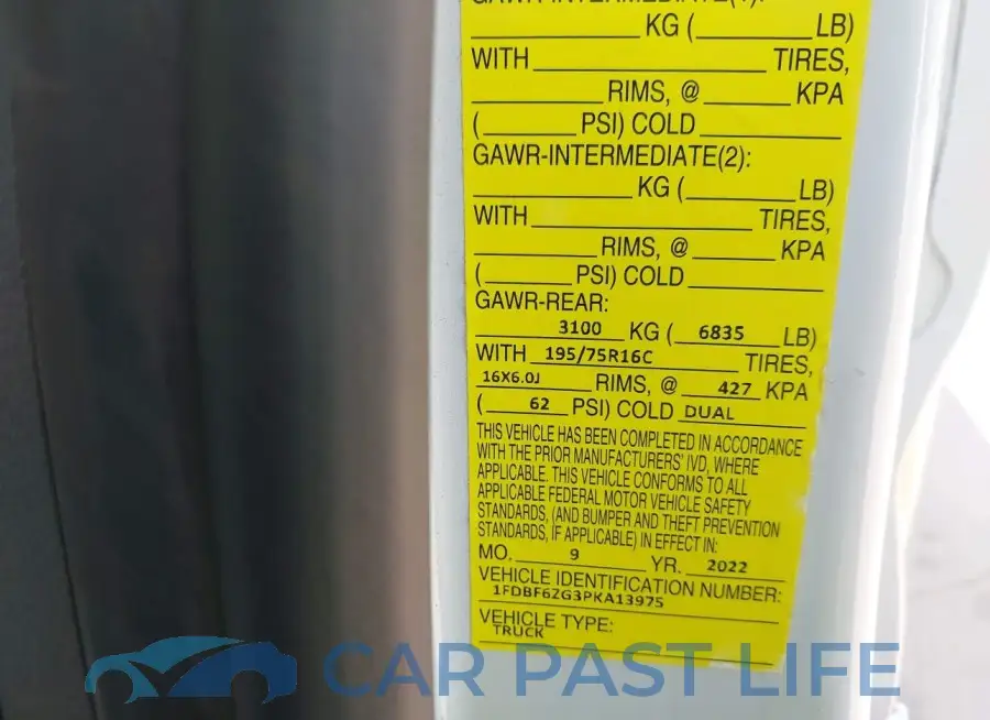 1FDBF6ZG3PKA13975# 9