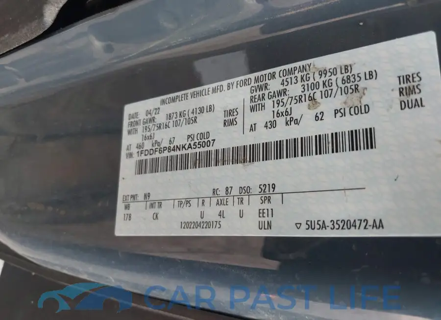 1FDDF6P84NKA55007# 8