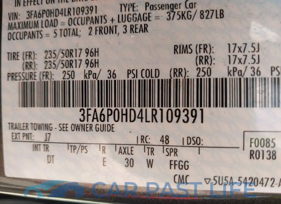 3FA6P0HD4LR109391# 9