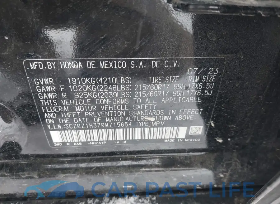 3CZRZ1H37RM715654# 9