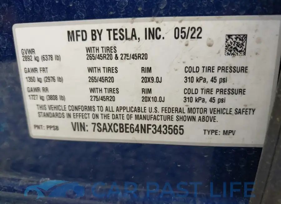 7SAXCBE64NF343565# 9