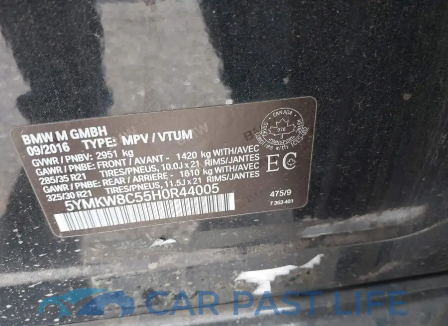 5YMKW8C55H0R44005# 9