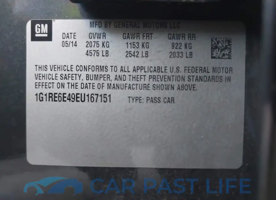 1G1RE6E49EU167151# 9