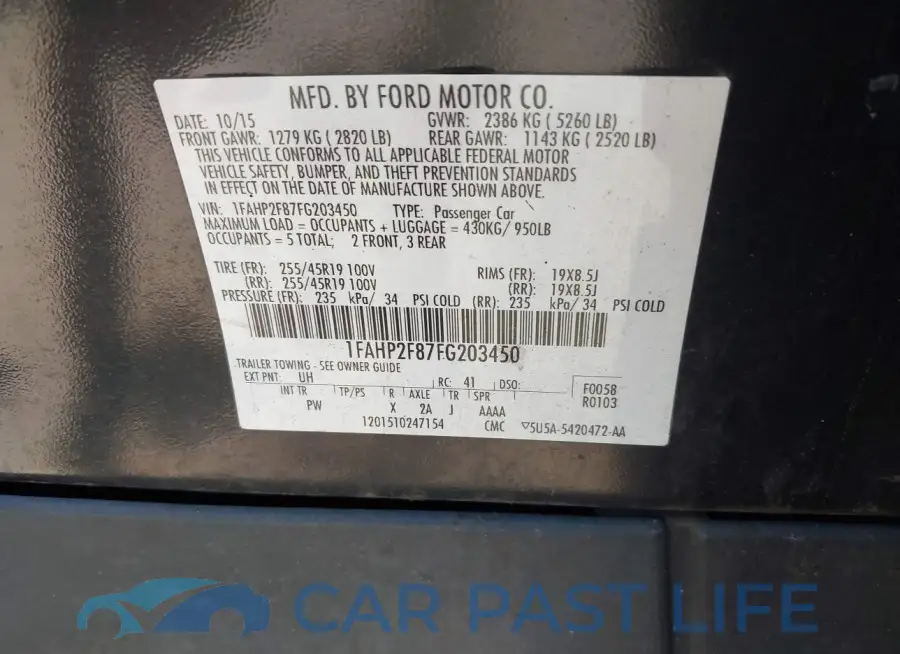1FAHP2F87FG203450# 9