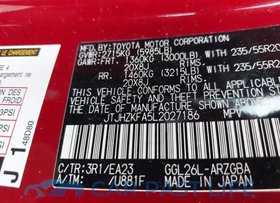 JTJHZKFA5L2027186# 9